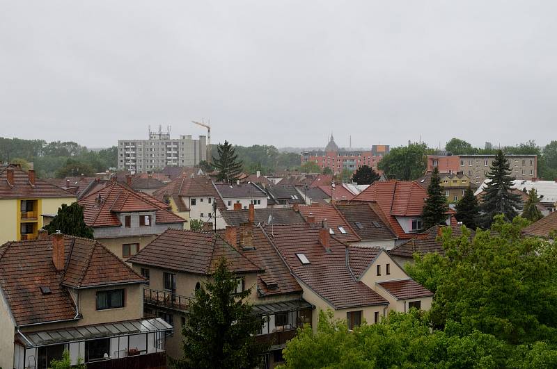 Pohled ze střechy kulturního domu na Břeclav