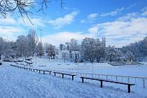 Sněhová pokrývka na Znojemsku v roce 2021.