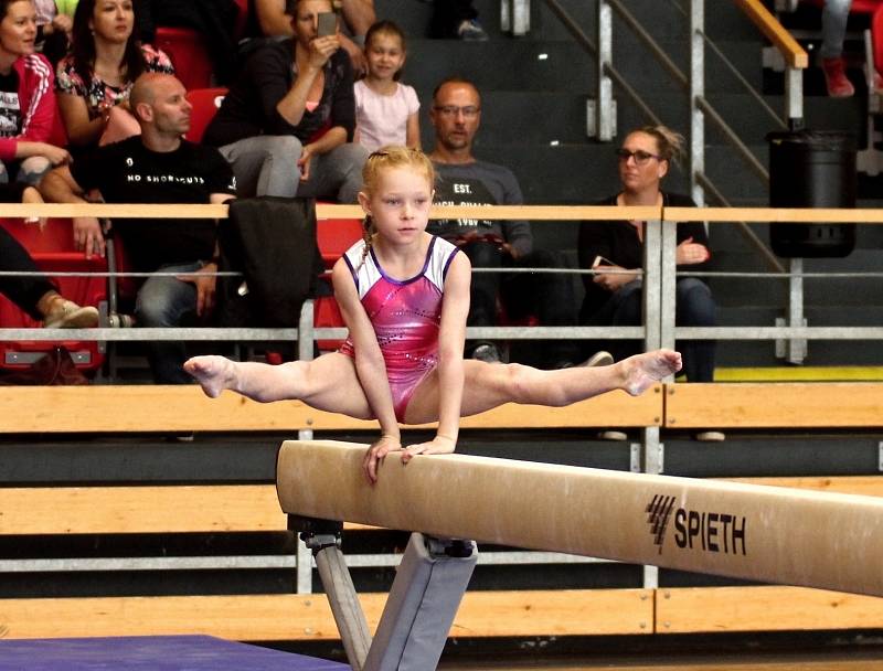 Znojmo poprvé pořádalo mistrovství republiky dívek a žen ve sportovní gymnastice ve výkonnostních stupních. Veronika Kubošná na kladině.