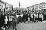 Generální stávka ve Znojmě 27. listopadu 1989. Foto: archiv Petra Žáka