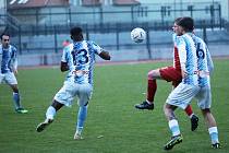 Fotbalisté Znojma (v modrém) vyhráli ve 14. kole MSFL doma nad Frýdkem-Místkem 1:0.