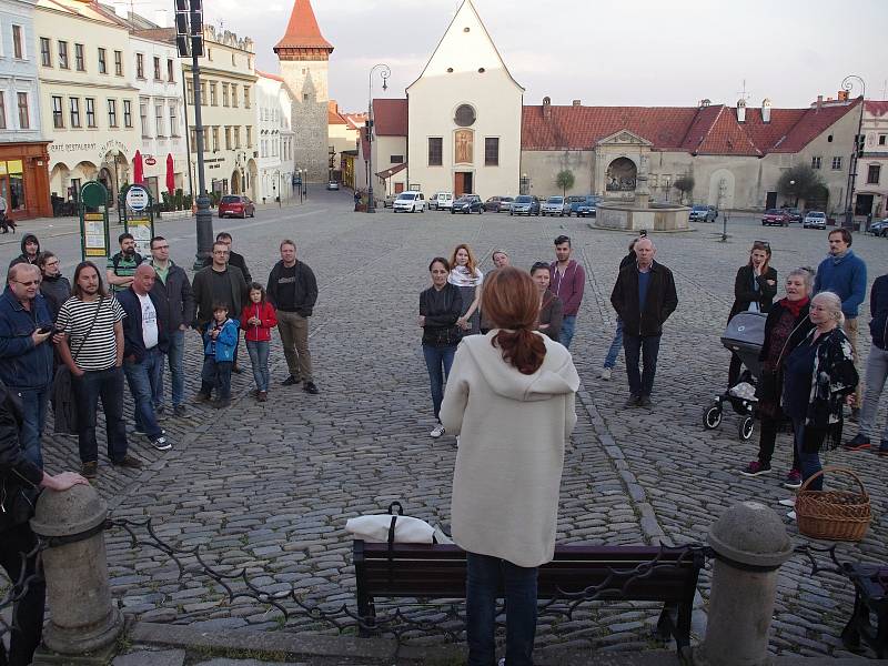 Na demonstraci proti způsubu vyjednávání o nové vládě přišlo v úterý ve Znojmě několik desítek lidí.