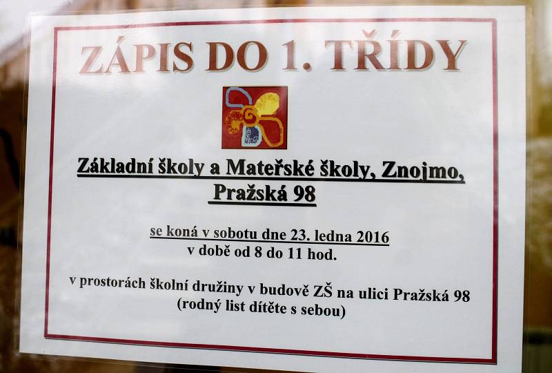 Také ve znojemské Základní škole Pražská bylo v sobotu 23. ledna rušno. Konaly se tam zápisy do prvních tříd.