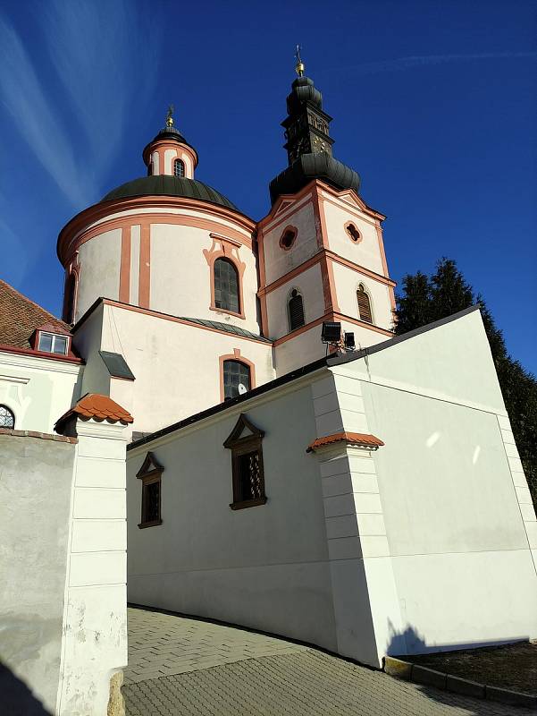 Zimní procházka Hradištěm. Nádherné baroko kostela sv. Hyppolita.