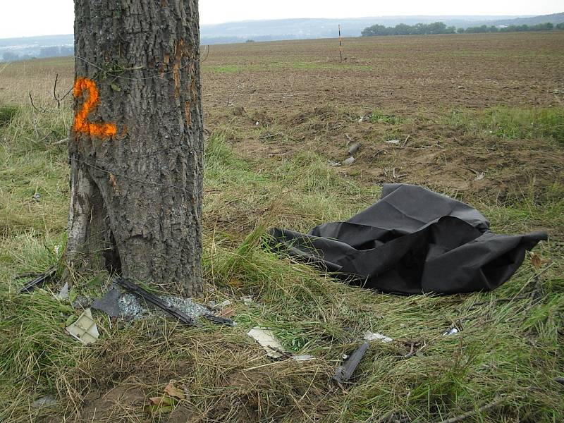 Tragická nehoda, při níž zemřeli dva lidé, se stala nad ránem. Po půl deváté ráno již připomínaly událost jen vyryté koleje v zemi a poničený strom.