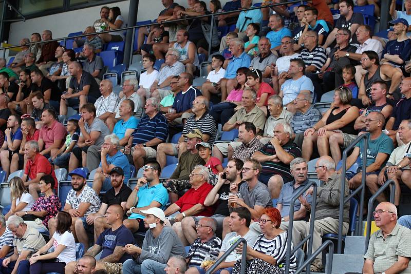 V prvním kole Fortuna národní lize se střetly celky 1. SC Znojmo FK (v modrém) - FK Varnsdorf.