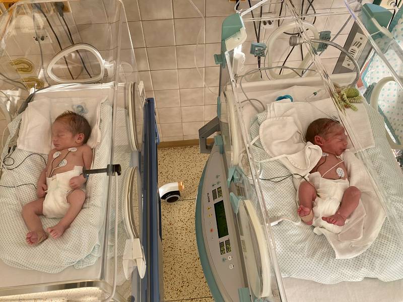 Klučičí dvojčata Sebastian a Tobias (na snímku) jsou třetí narozená dvojčata v tomto roce v Nemocnici Znojmo.
