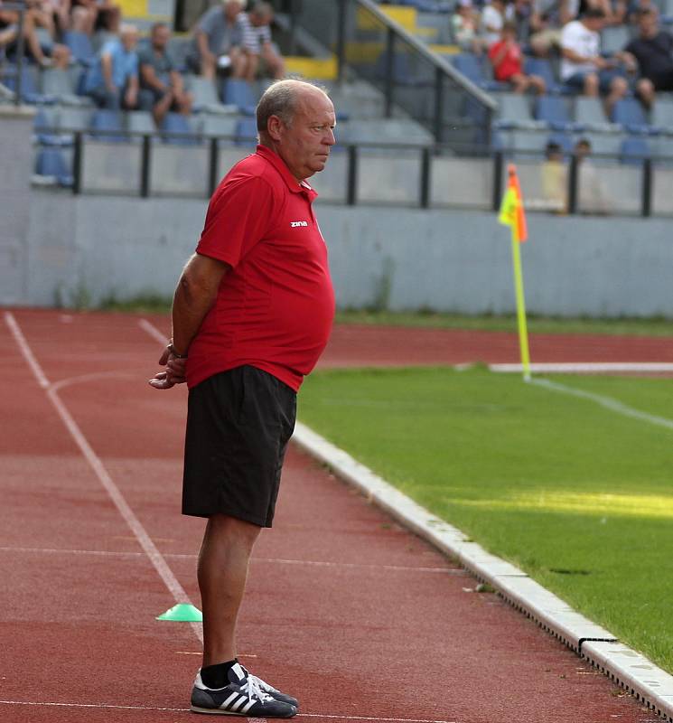 V prvním kole Fortuna národní lize se střetly celky 1. SC Znojmo FK (v modrém) - FK Varnsdorf.