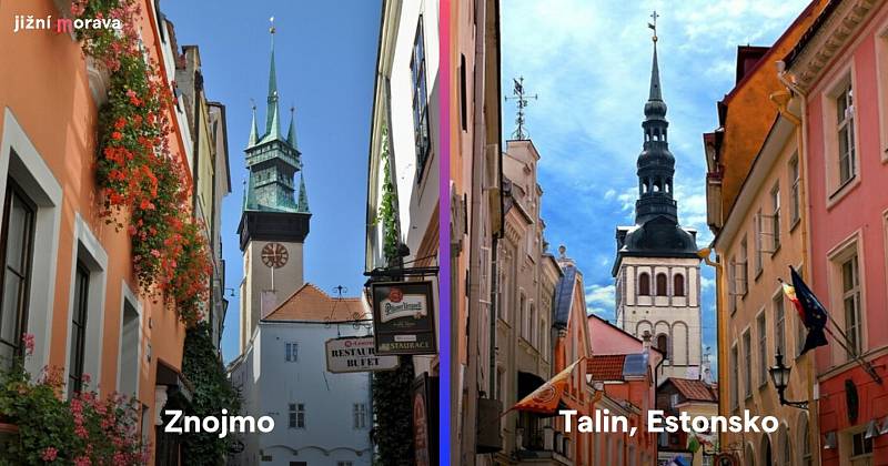 Srovnání centra Znojma a estonského Tallinu.