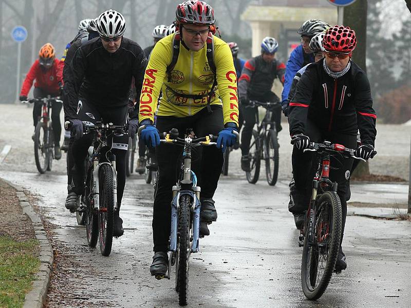 Novoroční cyklovyjížďka po Znojmě.