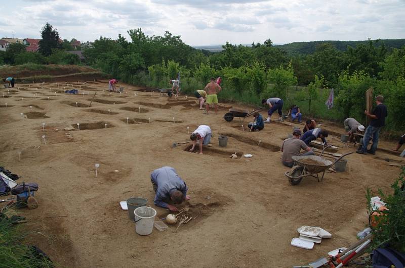 Letošní archeologické práce studentů na Hradišti, na které dohlíží šéf tamního výzkumu Bohuslav Klíma, započaly zhruba před týdnem a potrvají do poloviny srpna. 