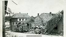 Moravský Krumlov po bombardování Rudou armádou 7.- 8. května 1945.