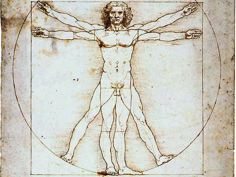 Vitruvianský muž Leonarda Da Vinciho