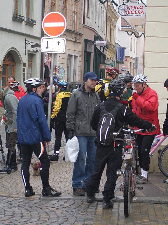 Vánoční cyklistická vyjížďka ve Znojmě.