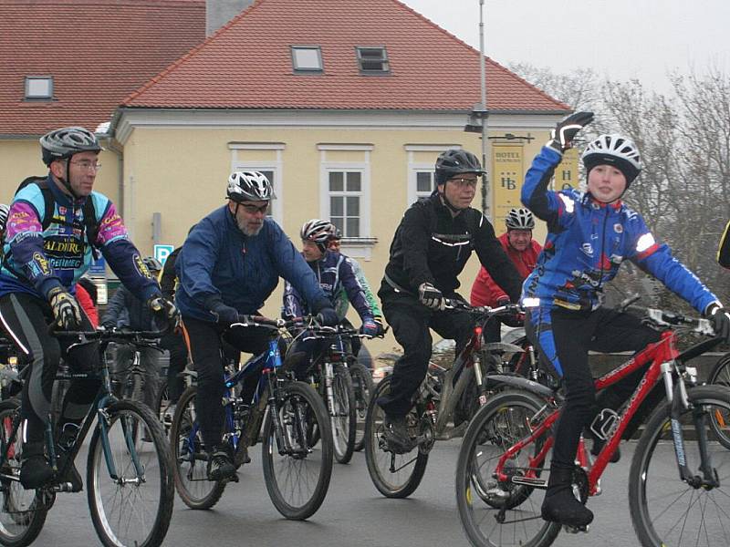 Vánoční cyklistická vyjížďka ve Znojmě.