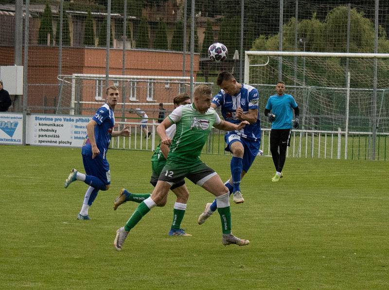 Fotbalisté Znojma (v modrém) remizovali v přípravném utkání proti Bzenci 2:2. Foto: 1. SC Znojmo/Milan Šoba