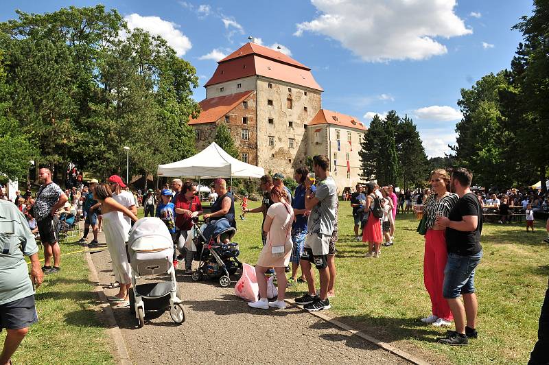 V Miroslavi na Znojemsku oslavili 800 let města meruňkobraním a soutěží o Krále knedlíků.