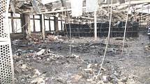 Požár skladu obuvi na Průmyslové ulici ve Znojmě