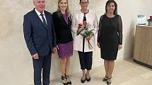 Nové vedení města Znojma. Zleva: Jan Blaha (ANO), Petra Svedíková Vávrová (SPD), Ivana Solařová (ANO), Bohumila Beranová (Znojmáci).