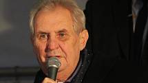 Prezident Miloš Zeman na návštěvě v Moravském Krumlově.