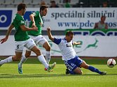 5. kolo fotbalové Gambrinus ligy se hrálo v Jablonci 17. srpna mezi domácím FK Baumit a 1. SC Znojmo. Vlevo Marek Kysela, vpravo Tomáš Cihlář.