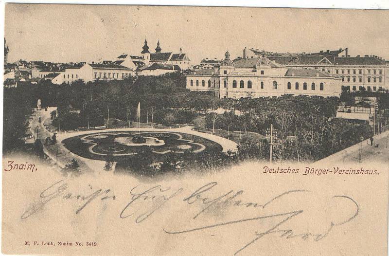 Někdejší Hotel Znojmo, zvaný Domeček na Pontassievské ulici. Na snímku z roku 1900.