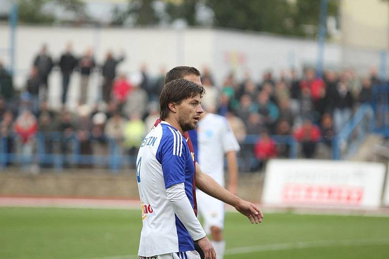 Znojemští fotbalisté v utkání s pražskou Spartou.