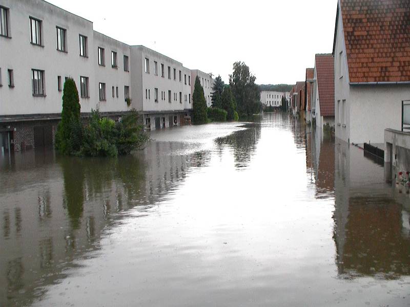 Povodně před 15 lety zasáhly zejména Melkusovu a Krapkovu ulici ve Znojmě.