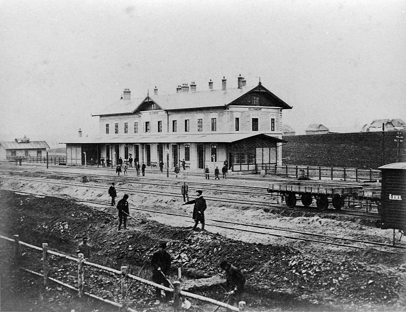 Celerndorf - km 74 - nádraží v roce 1871. Poskytl Jiří Kacetl
