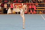 Znojmo poprvé pořádalo mistrovství republiky dívek a žen ve sportovní gymnastice ve výkonnostních stupních. Antonie Vojtěchová cvičí prostná.