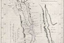 Mapa Egypta, která v osmnáctém století vznikla i díky Římařovým poznatkům z cest. Repro: archiv