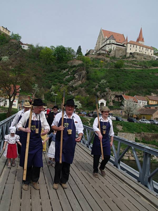 Spolek přátel hroznové kozy uspořádal v sobotu již tradiční akci pro veřejnost nazvanou Vynášení hroznového kozla do vinohradu. Průvod vyšel ze Znojma a kolem vinohradů zamířil do Popic a Konic.