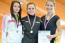 První cenný kov z mistrovství republiky si ze Stromovky přivezla Natálie Kozáková (vlevo).