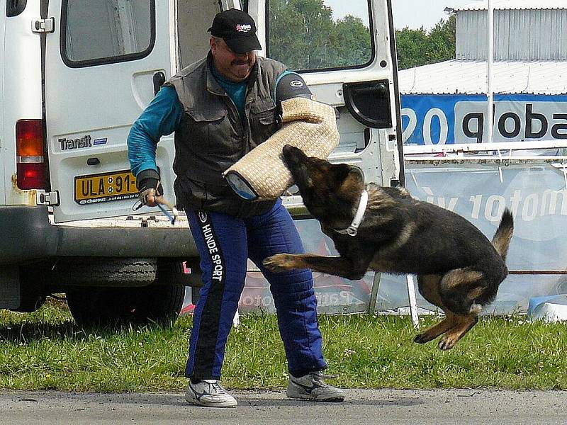 Zásahovou jednotka Policie ČR, psovody, pražskou jízdní policii a další složky integrovaného záchranného systému bylo možné v sobotu vidět na autodromu v Sosnové během devátého ročníku akce Den s policí.