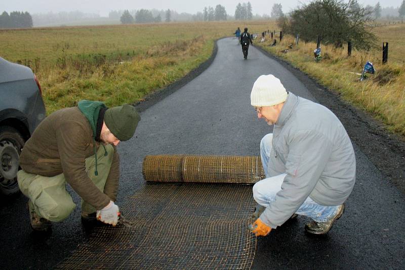 Střihání pletiva.