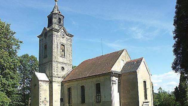 Kostel v Lindavě. Anton Günter se ve vsi v rodině kováře narodil 17. listopadu 1783.