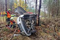Nehoda na silnici č. II/268 ve směru od Kuřívod na Ploužnici.