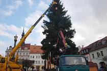 Pondělní instalace vánočního stromu pro Českou Lípu. 