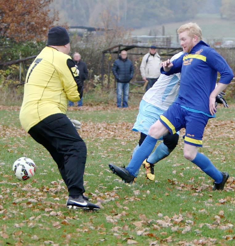 Lokomotiva Č. Lípa vyhrála v Dolní Libchavě na penalty. Horáček poprvé překonává gólmana Macka.