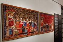Unikátní soubor dvaceti gobelínů, jejichž námětem je Dalimilova kronika, vystavuje textilní výtvarnice Věra Mičková v Městském kině v Novém Boru.