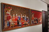 Unikátní soubor dvaceti gobelínů, jejichž námětem je Dalimilova kronika, vystavuje textilní výtvarnice Věra Mičková v Městském kině v Novém Boru.