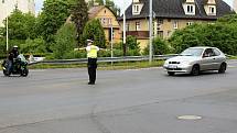 14. ročník krajské soutěže dopravních policistů v řízení provozu na křižovatce pokyny policisty.