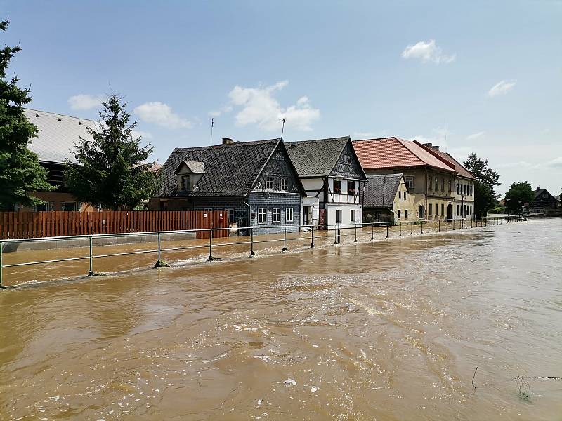 Povodeň v Zákupech v roce 2021.