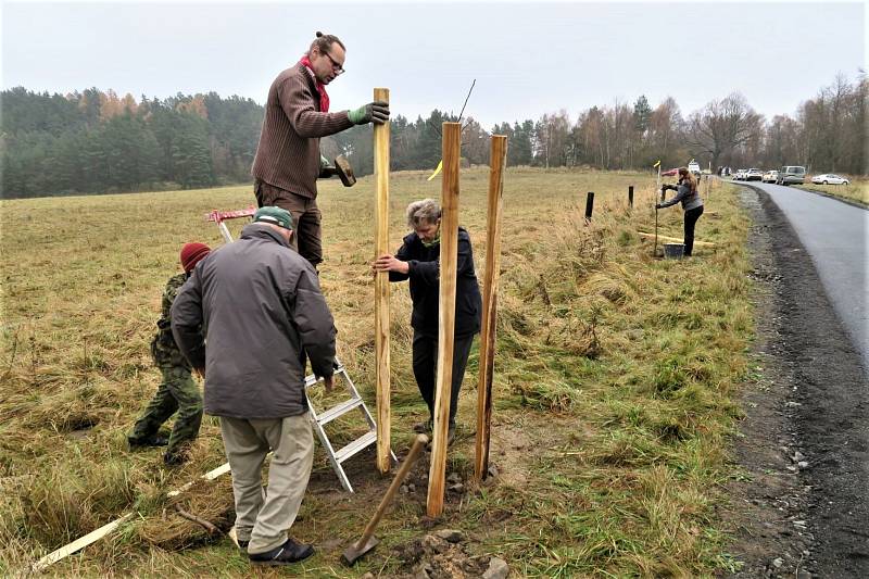 Prakticky ve stejném čase a za stejného počasí jako vloni se opět po roce pustili zaměstnanci Národního Geoparku Ralsko a více než dvě desítky dobrovolníků do výsadby dalších třiceti ovocných stromů.