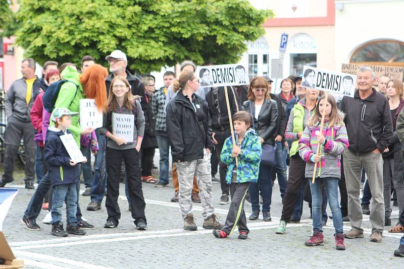 V úterý 28. května proběhlo na náměstí T. G. Masaryka v České Lípě shromáždění pod hlavičkou spolku Milionu chvilek pro demokracii s heslem: MÁME TOHO DOST, CHCEME DEMISI.