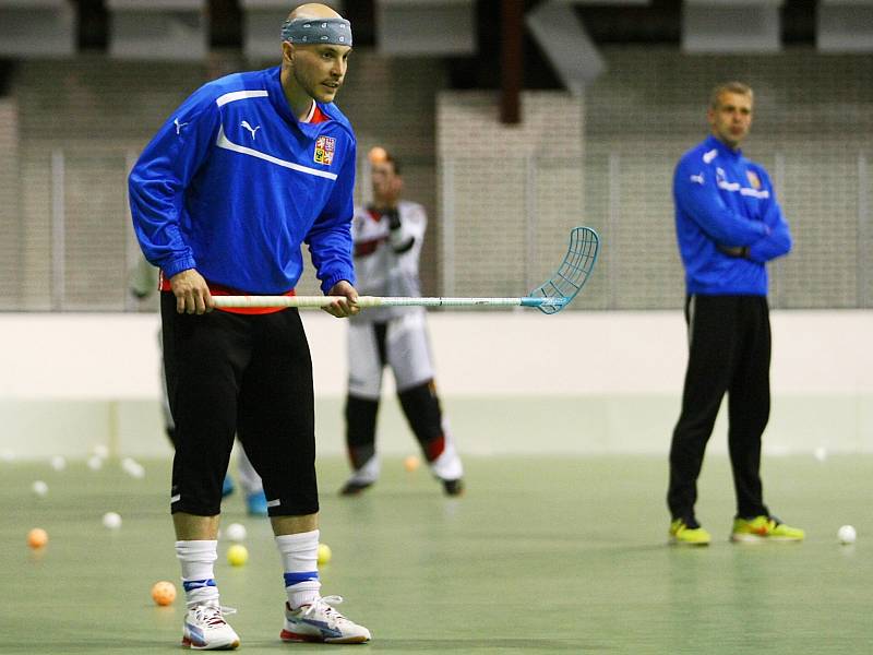 Dopolední trénink české florbalové reprezentace na zimním stadionu v České Lípě. 