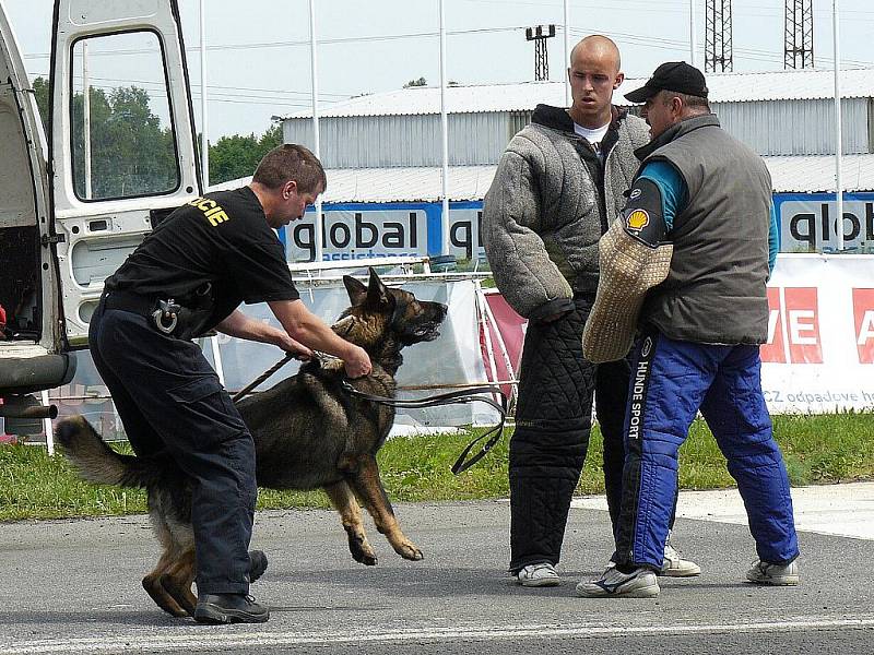 Zásahovou jednotka Policie ČR, psovody, pražskou jízdní policii a další složky integrovaného záchranného systému bylo možné v sobotu vidět na autodromu v Sosnové během devátého ročníku akce Den s policí.