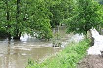 Povodně v Hruškách na Vyškovsku.