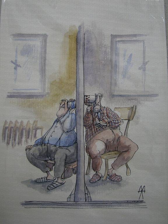 Karikatury v knihovně