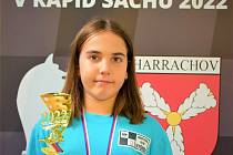 Kristýna Dorazilová ze Sportovního klubu Vyškov (kategorie D14) získala na mistrovství ČR mládeže v rapid šachu bronzovou medaili.